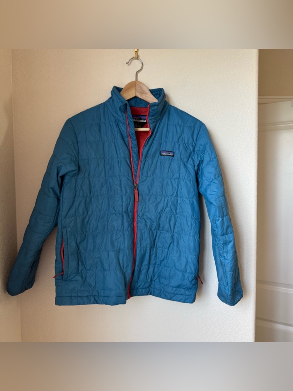Patagonia Kids' Nano Puff Brick Quilt Jacket Wavy Blue Size XL (14)